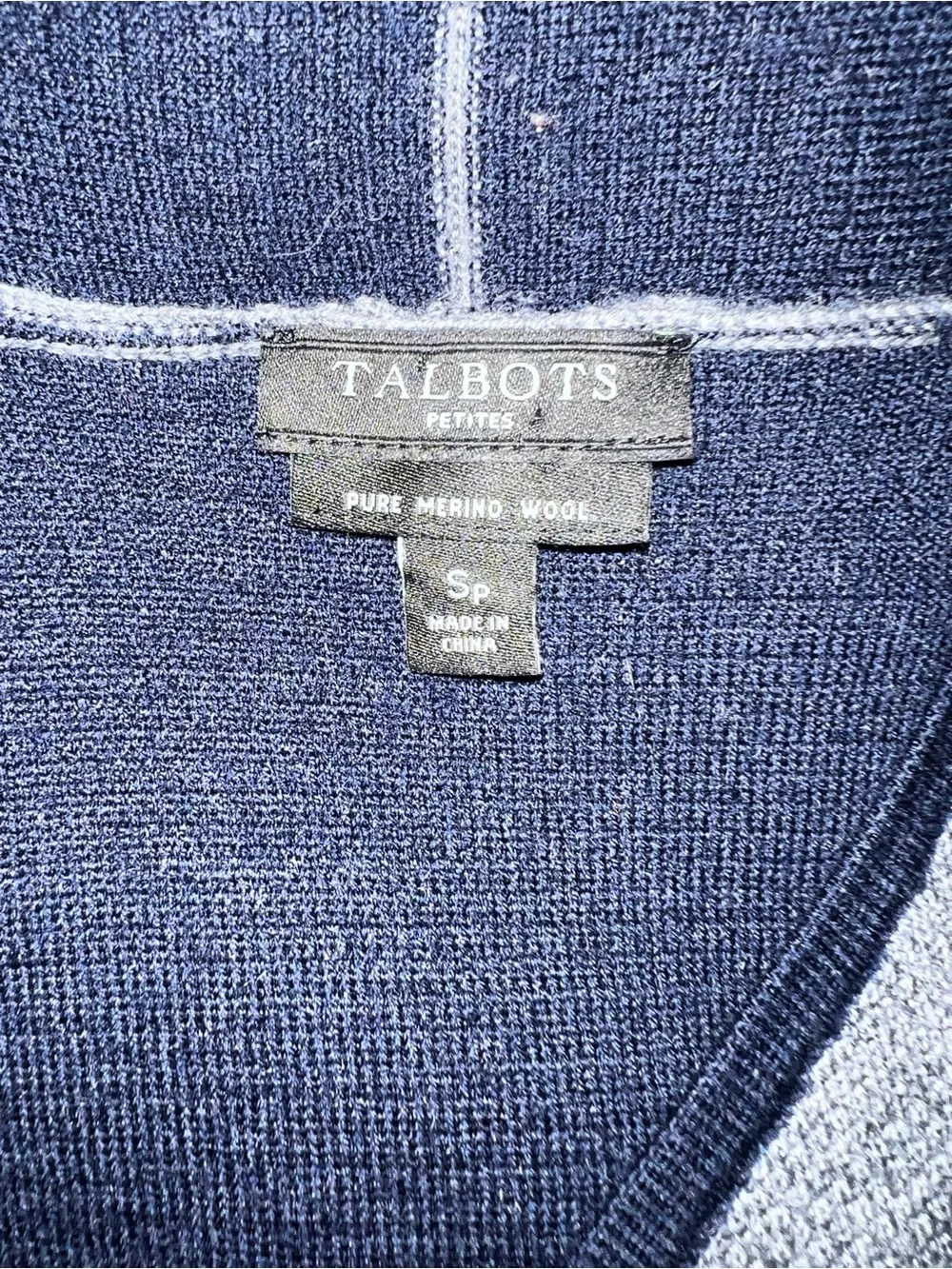 Talbots - Pure Merino Wool - Black and Gray Open-Front Striped Cardigan